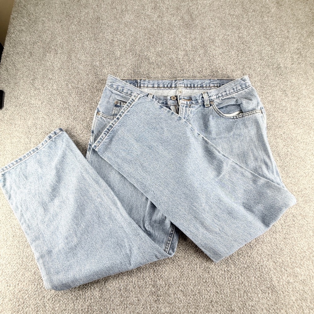 Blu Jeans Mens Relaxed Fit Denim Jeans Light Wash Straight Leg 36x30 0876
